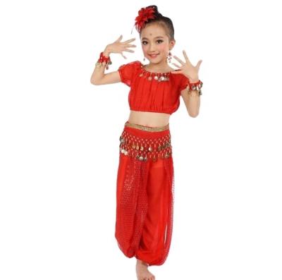 China BestDance Sets Kids Girls Belly Dance Costume Sets (Full Short Sleeve/Sequin Pants) 6 Colors 4 Sizes for sale