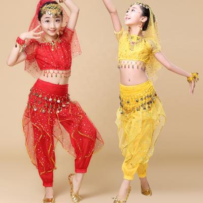 China BestDance Sets Sets Children Kids Girls Belly Dancing Sequin Costume Pants Festival Party Love Top Outfits for sale