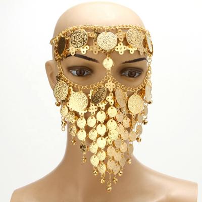 China Veil BestDance Veil Women Blow Dance Metal Face Veil Party Nightclub Coins Face Props for sale