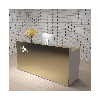 China OEM Reception Desk Table with Drawers and Cabinets Made of E1 MDF/MFC Melamine Board for sale