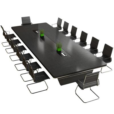 China Large Rounded Corner Black Conference Table for Creative Training in Hotel and Hospital for sale