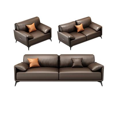 China Contemporary Leather Office Conference Room Sectional Sofa Set 1 1 2 with Tea Table OEM for sale