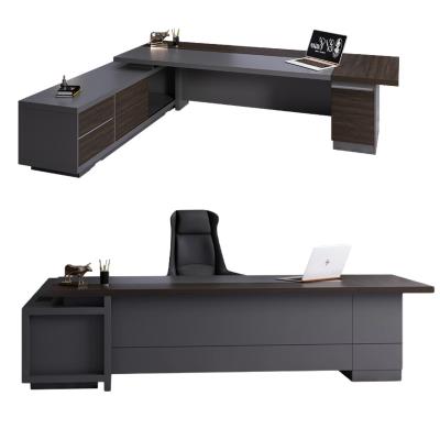 China Modern Office Desk Boss Desk end L-Shape Computer Desk with 50mm Thickness Table Top for sale