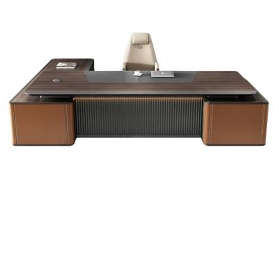 China Modern Office Furniture 50mm Table Top Thickness Executive Wooden Desk with Drawers for sale