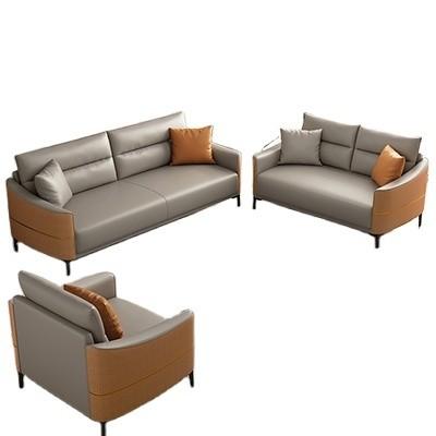 China GENUINE Leather Modern Office Sofa Set Reception Sofa for Contemporary Office Talks for sale