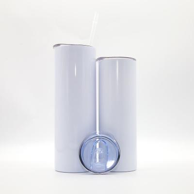 China US Warehouse 20oz Stainless Steel Durable Straight Sublimation Insulated Tumbler Travel Mugs With Straw for sale