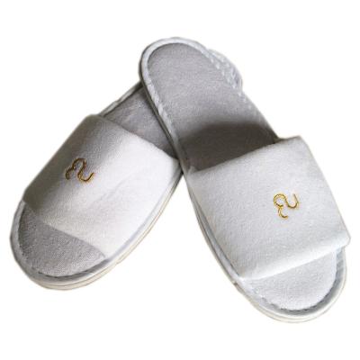 China F051 Promotional Gifts Logo Hotel Disposable Cheap Custom Slippers With EVA Sole for sale