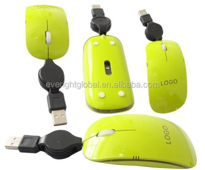 China Mini F236 Customized Mini Power Mouse With Retractable Cord for sale