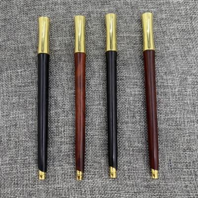 China office & School pen T2524 low MOQ wooden roller pen from factory with brass tip for back-to-school promotion or office giveaway for sale