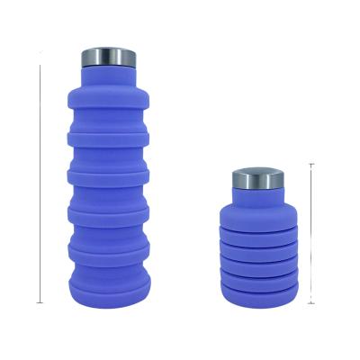 China DL221 16oz Promotional Gifts Collapsible Silicone Bottle For Outdoor Use And Promotion for sale