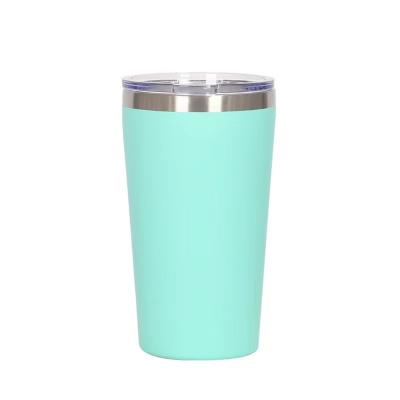 China Beer Cooling DL224 16oz Vacuum Insulated Stainless Mug With Clear Lid for sale