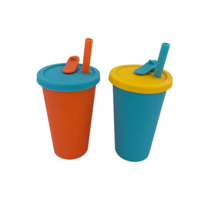 China DL232 350ml Promotional Gifts Collapsible Silicone Water Cup With Silicone Straw for sale