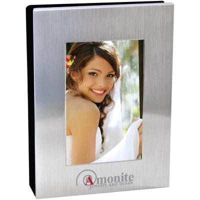 China Promotional Gifts DL041 Factory Low MOQ Brushed Metal Aluminum Photo Album For Promotional Gift And Event for sale