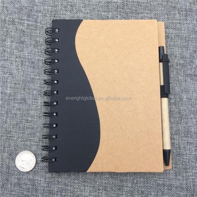 China Low MOQ Promotional Gifts T0057 Eco Friendly Spiral Notebook With Paper Pen For Promotion Event for sale