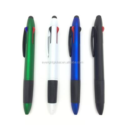 China T2018 Promotional Gifts Multicolor Plastic Ballpoint Pen With Stylus Touch End And Rubber Grip for sale