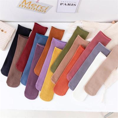 China Wholesale QUICK DRY Crew Student Fashion Solid Color Slouchy Socks Custom Bright Color Slouch Socks For Women for sale