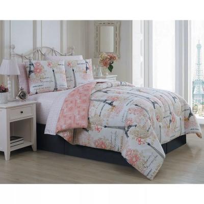 China Reversible Paris Hotel King Size Polyester Microfiber Quilted Bed Quilt for sale