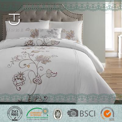 China Chinese Wholesale Cheap Durable Fastener Embroidery Cotton Duvet Covers for sale