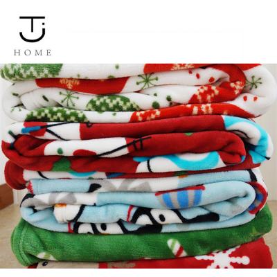 China High Quality Stock Coral Spell Blanket Xmas Printed Soft Fleece Blankets Anti-pilling for sale