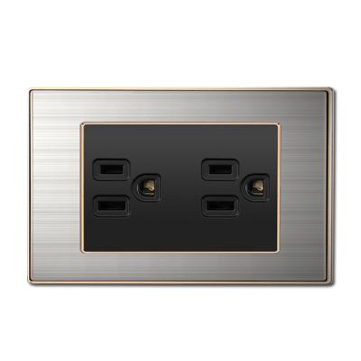 China PC US Wall+Switche and Sockets Stainless Steel Panel and US 6 PIN Socket with 118 Size Frame for sale