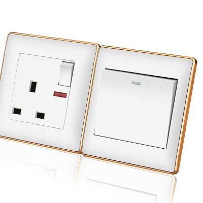 China PC UK Fireproof Material Wall+Switches And Sockets For Homes EU Rack Light USB Strip Cover Dimmer Plate Accessories Electric Power for sale