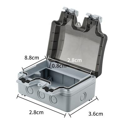 China Waterproof PC Level IP66 Waterproof BOX For Outdoor Socket , 172 mm Socket Box For Double Sockets for sale