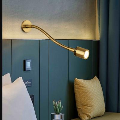 China Bedroom Adjustable Bedside Reading Lamp Modern Wall Mount Gooseneck Hotel Lighting Led Wall Reading Light for sale