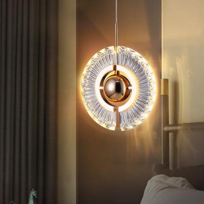 China New Modern Style Crystal Luxury Chandelier Lamp Modern Circle Living Room Decoration Round Led Pendant Light for sale