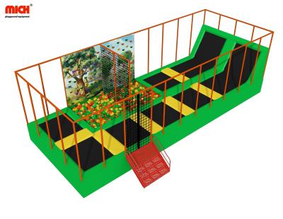 China Small Commercial Indoor 45 Sqm Metal Trampoline Park MICH with Foam Pit Soft Climbing Wall for sale