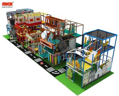 China PVC Mich 110 Sqm 3 Levels Role Themed House Kids Indoor Soft Playground With EN1176 Certificate for sale