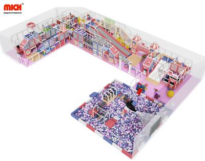 China 570 Sqm 3 Levels PVC Mich Kids Commercial Indoor Soft Play Playground With Big Square Ball Pit for sale