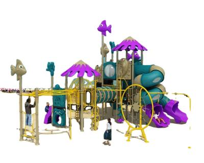 China Plastic Playground Mich Kids Beach Entertainment Setup With Tunnels, Slides, Climbing Frames for sale