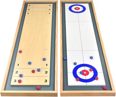 China Indoor Entertainment 2 in 1 CurlingTable Wooden Shuffleboard and Board Game for sale