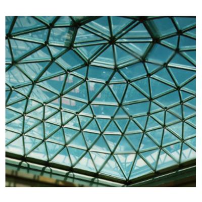 China Hot Selling Steel Structure Galvanized Steel Frame Prefab Light Space Arch Dome Glass Roof For Hall for sale