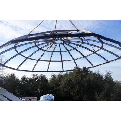 China 30m Diameter Space Structural Covering Steel Venues Frame Glass Dome Roof For Party for sale