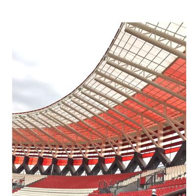 China Steel Workshop SI Large Steel Truss Design Roof Stadium Cantilever Roof for sale