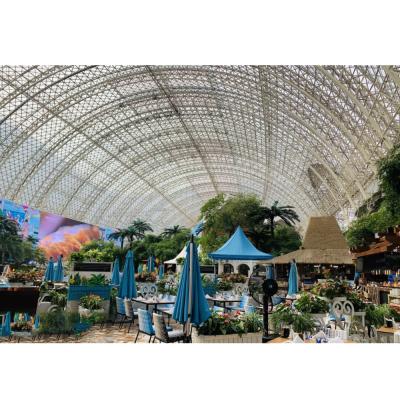 China SI structural roofing space frame design water park construction swimming pool roof cover structure for sale