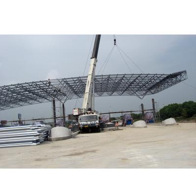 China Road Toll Station Structural Covering Prefab Space Frame Entrance Canopy Steel Structure for sale