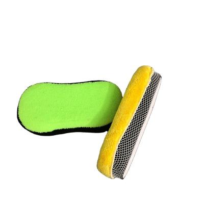 China Best Quality Microfiber Wholesale Car Sponge Wax Applicator Polishing Cleaning Pad for sale