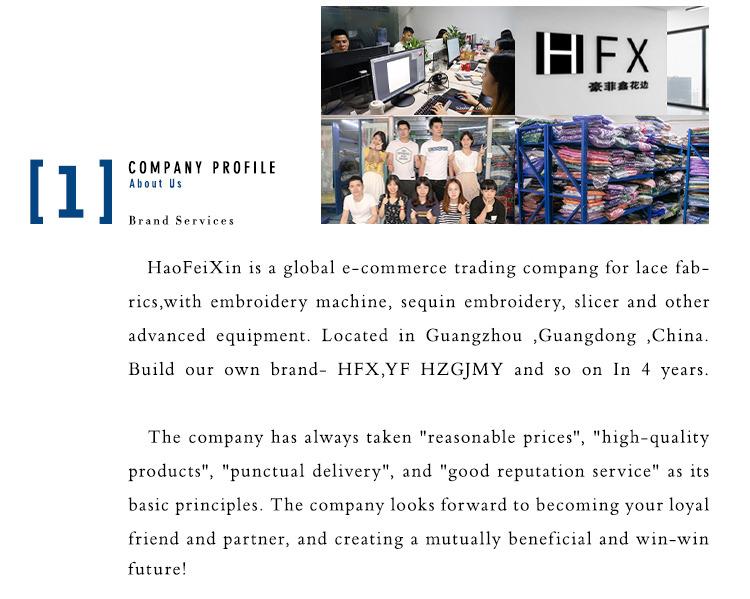 Verified China supplier - Gungzhou Haofeixin Lace Fabric Co., Ltd.