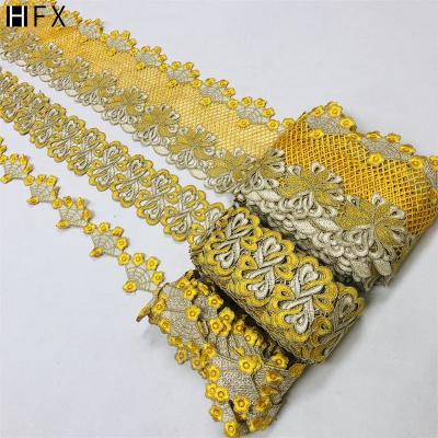 China 2022 Viable Wholesale OEM Embroidery Trim Lace 30Y African Embroidery Lace Fabric For Clothing for sale