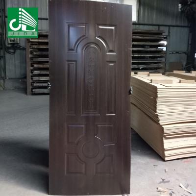 China Interior Swing Wood Faced Melamine Panel Door Skin Wood Melamine Doorskin for sale