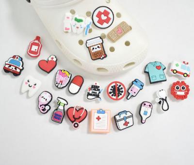 China Wholesale Designer Shoes Logo Shoes Charms Cheap Custom New Design PVC Shoe Clog Cartoon Soft Custom Shoe Charm for sale