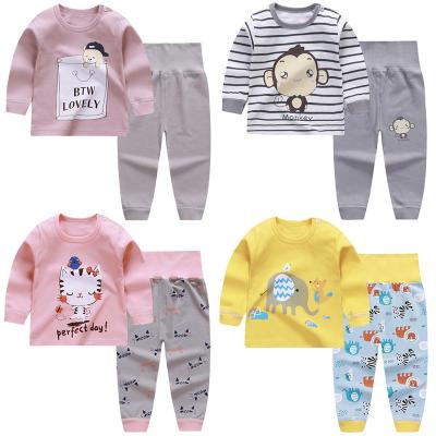 China Wholesale Breathable Cartoon Babaies Sets 100%cotton Children's Pajamas 2 Set Boys Girl Kids Spring Children Sleepwear Set for sale