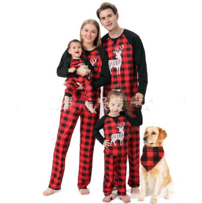 China Santa Claus Printed Long Sleeve Long Pantsmatching Deer Mom Son Daughter Christmas QUICK DRY Pajamas For Family Clothes for sale