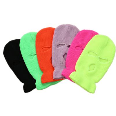 China New Product Winter COMMON Motorcycle Women Ski Mask Outdoor 3 Hole Full Face Warm Cover Knitted Neck Cover Pink Balaclava for sale