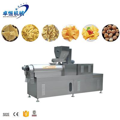 China New Designed Doritos Tortilla Chips Double Screw Fried Corn Snack Crisps Extrusion Machine à venda