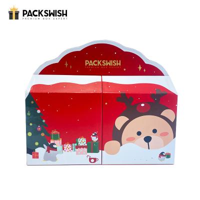 China Handmade House Shape Cosmetic Packaging Christmas Advent Calendar Paper Gift Beauty Countdown Advent Calendar Box Empty Luxury Cardboard for sale