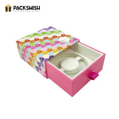 China Logo Pink Paper Packaging Box custom made wholesale handmade Ring Necklace Bracelet Jewelry Box for sale