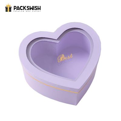 China 2 Tier Recyclable Flower Box Floral Heart With Roses Flower Big 2 Layer Heart Shaped Gift Box With Lid for sale